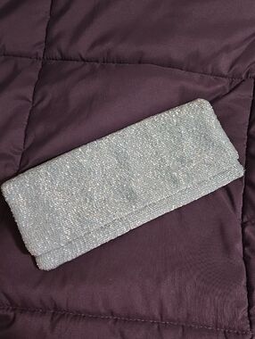 Tiana Beaded Silver Evening Clutch - Women Bags